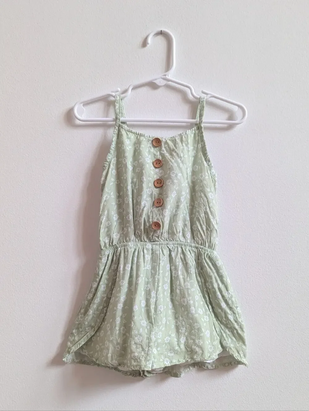SweetHoney Romper Girls 2-3T Green Floral Shorts